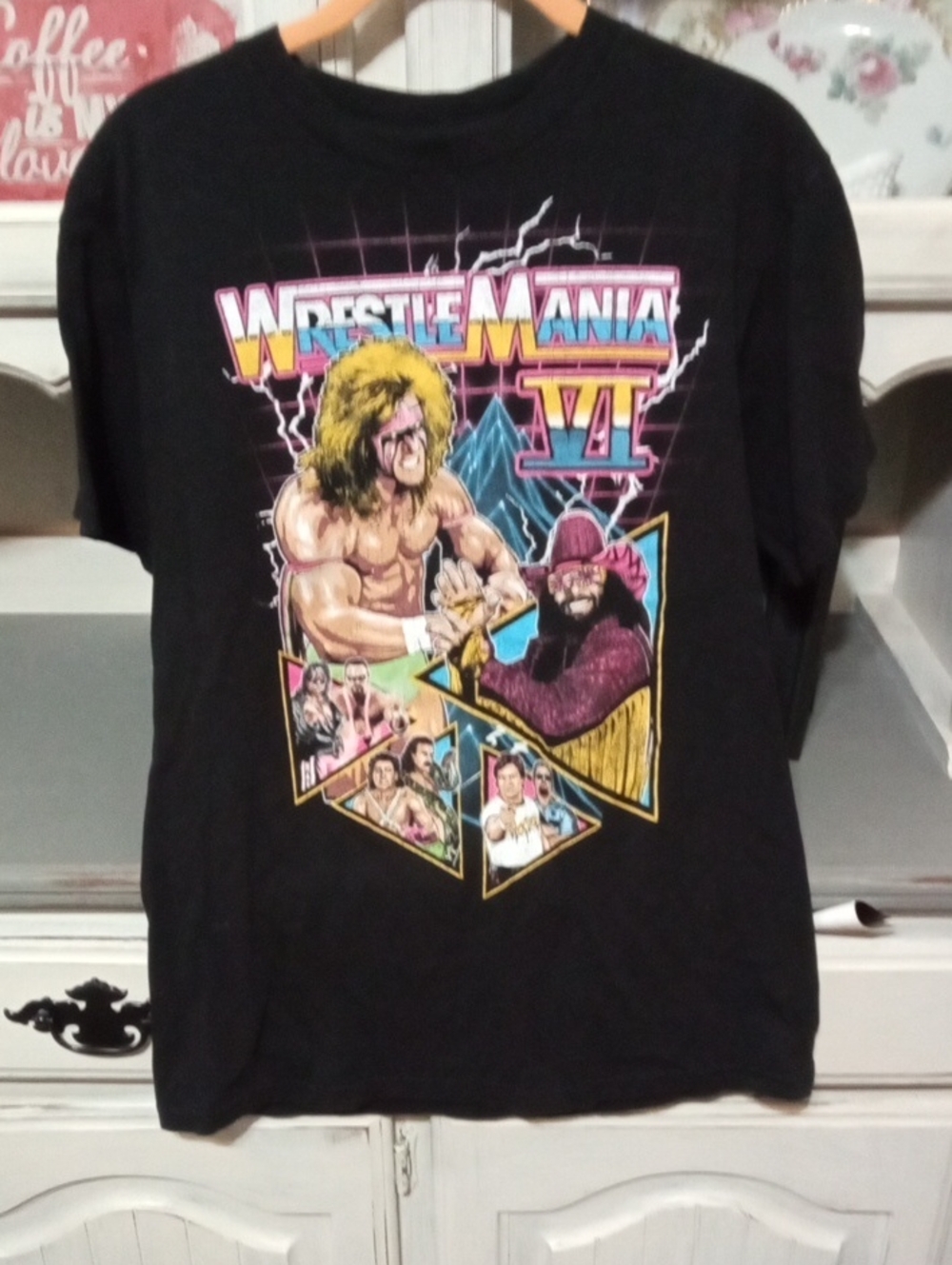 WWE WrestleMania VI Black Retro Graphic Tee
